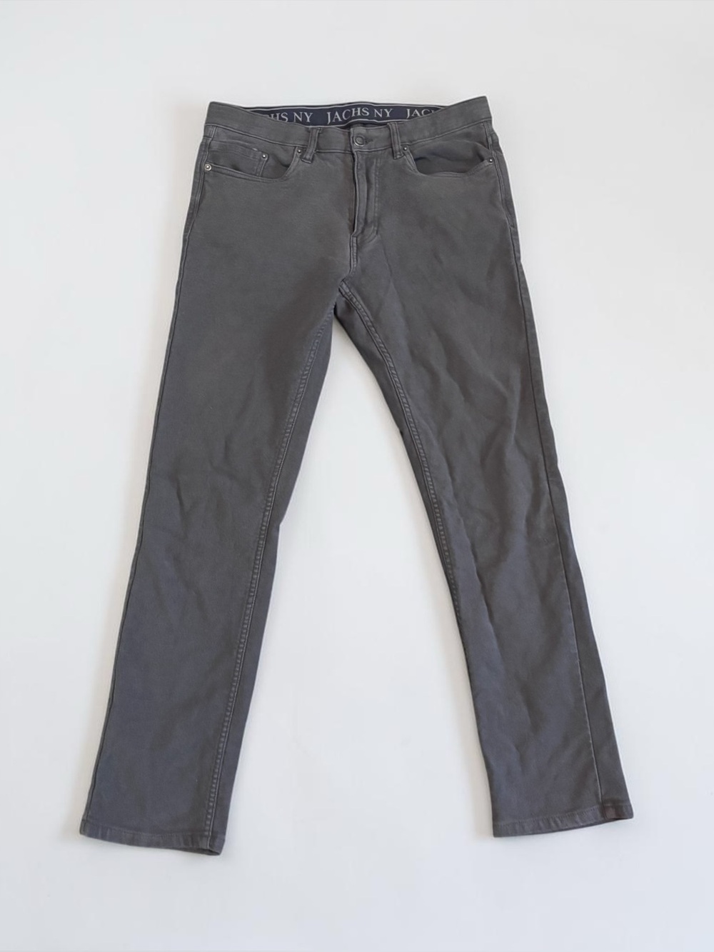 Jachs NY Men's Gray Slim Straight 5 Pocket Pants Size 32x32